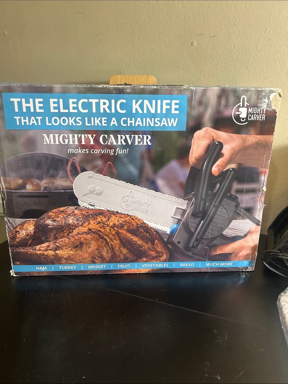 Mighty Carver Electric Knife Chainsaw Stainless Blade Meat Slicer Carver New